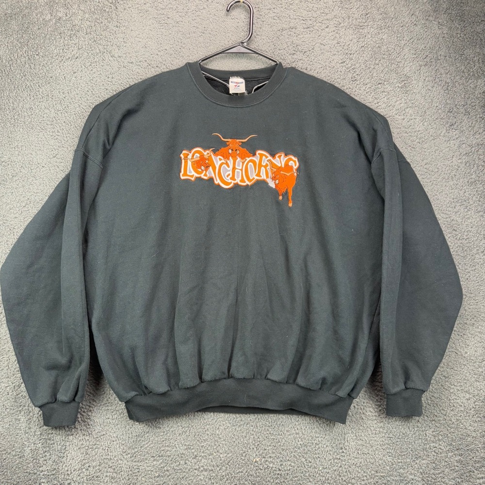 Jerzees NuBlend Texas Longhorns Embroidered Sweatshirt Mens 4XL Black NCAA 31715